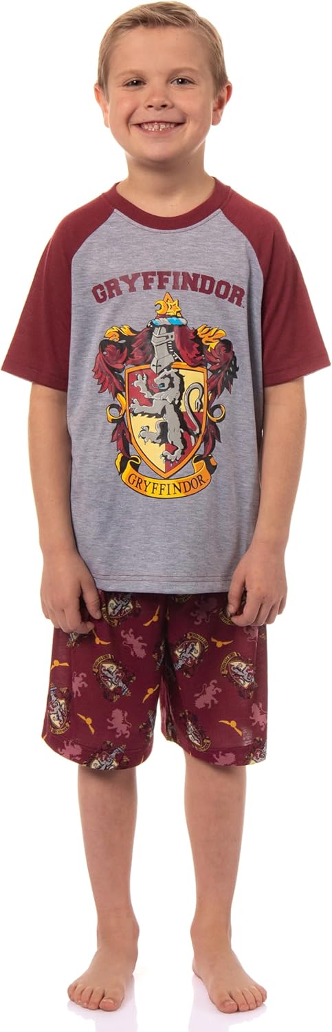 Harry Potter Boys' Hogwarts All Houses Sleep Pajama Set Shorts - Image 2