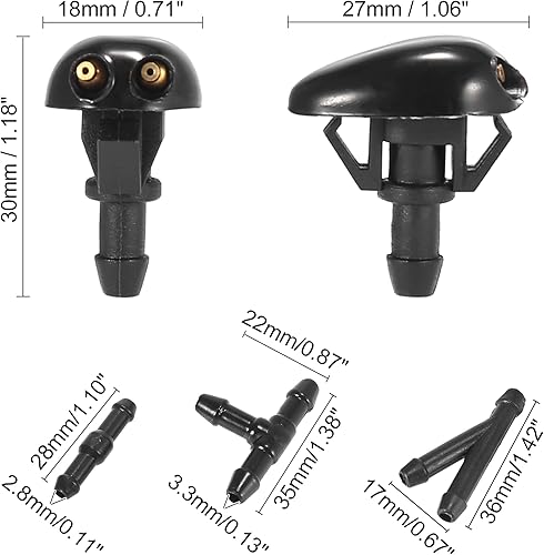 Miniatura 6 de ACROPIX Kit de pulverizador de boquilla para limpiaparabrisas delantero para Nissan Frontier con manguera de líquido de 6.6 ft - Paquete de 6