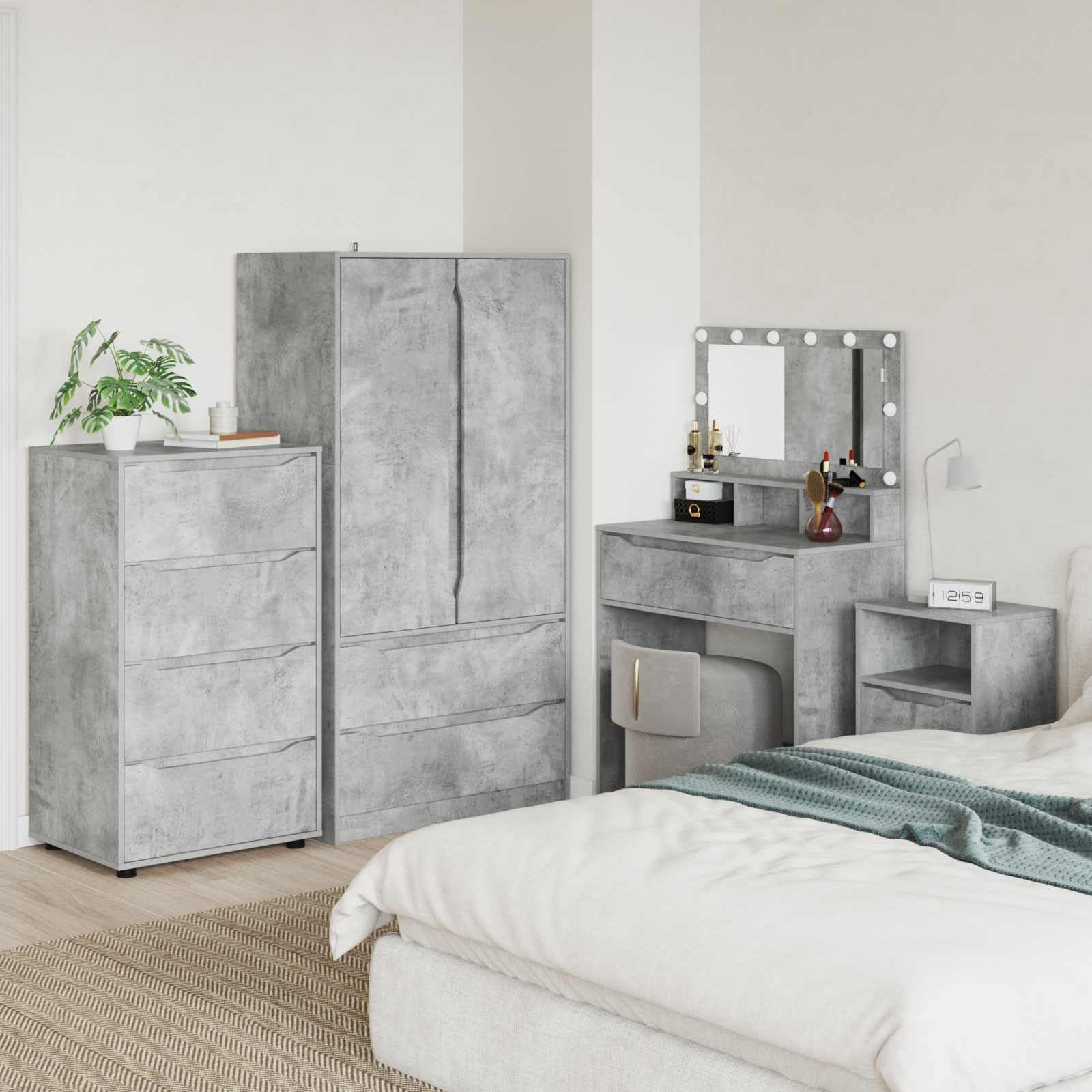 vidaXL Stauraumschränke 60 x 48 x 105 cm Holzwerkstoff Betongrau