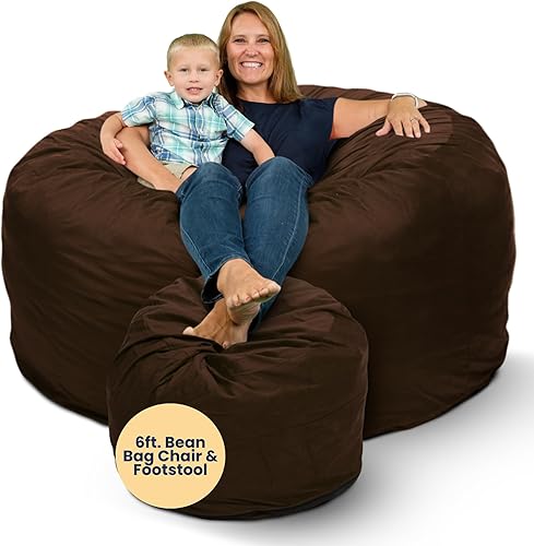 Miniatura 25 de Ultimate Sack - Puf con taburete para pies en varios tamaños y colores: Muebles gigantes con relleno de espuma: fundas lavables a máquina, costuras