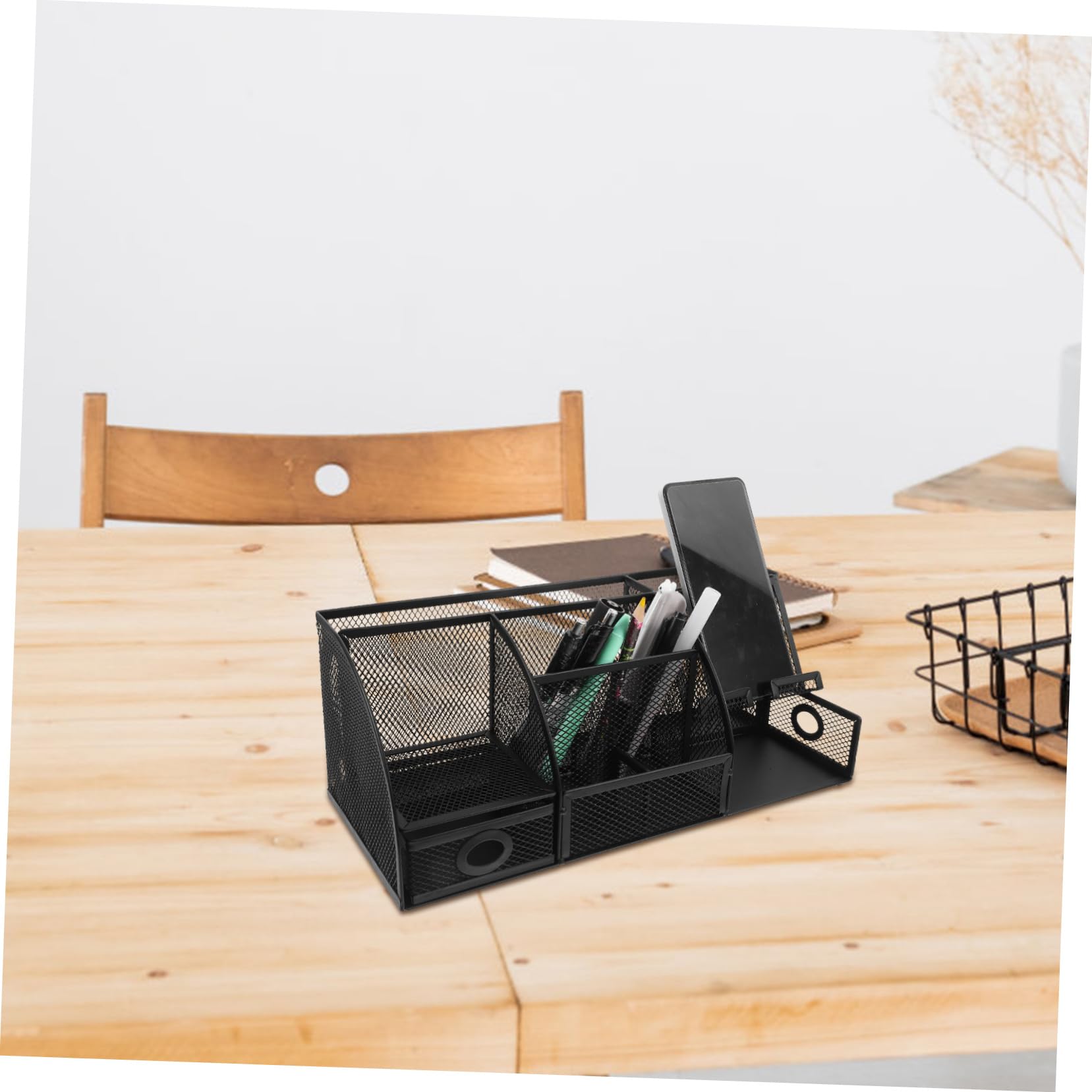 NUOBESTY Porte-stylo de Bureau Organisateur de Papeterie Boîte de Rangement pour Fournitures Conteneur de Rangement de Table Compact