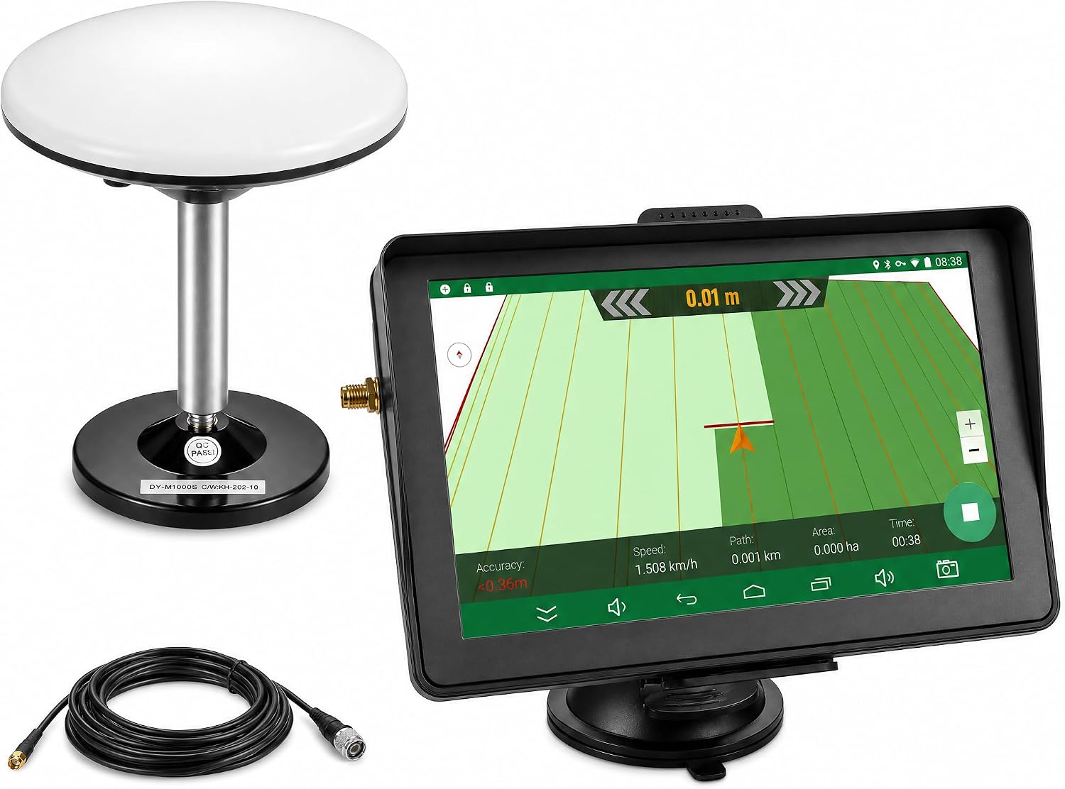 7-Inch Tractor GPS for Agriculture - High-Precision GNSS Agricultural Navigator - GPS Guidance System for Spraying, Plowing, and Seeding with Positioning