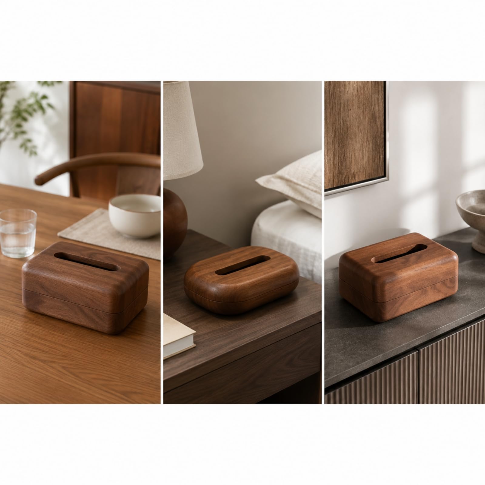 Fazzoletti in Legno da Tavolo Scatola Fazzoletti in Legno con Apertura periore Comp Contenitore per, 18.5cmx13cmx8cm