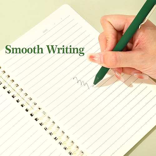 Miniatura 7 de Whaline 12 bolígrafos de gel de tinta negra, bolígrafos retráctiles de color verde degradado, bolígrafos de escritura de punta fina de 0.020 in,