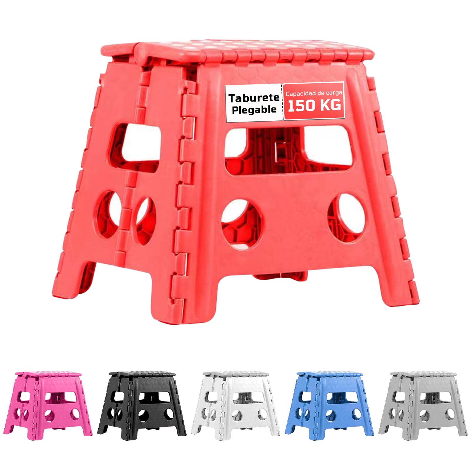 EASY SPEED Taburete Plegable Cocina o Baño (21x17x18cm),Hecho de Material Plástico PVC Antideslizante Banco Plegable Portatil,Taburete Plegable para Niños (hasta 150 Kg),Rosa — view 19