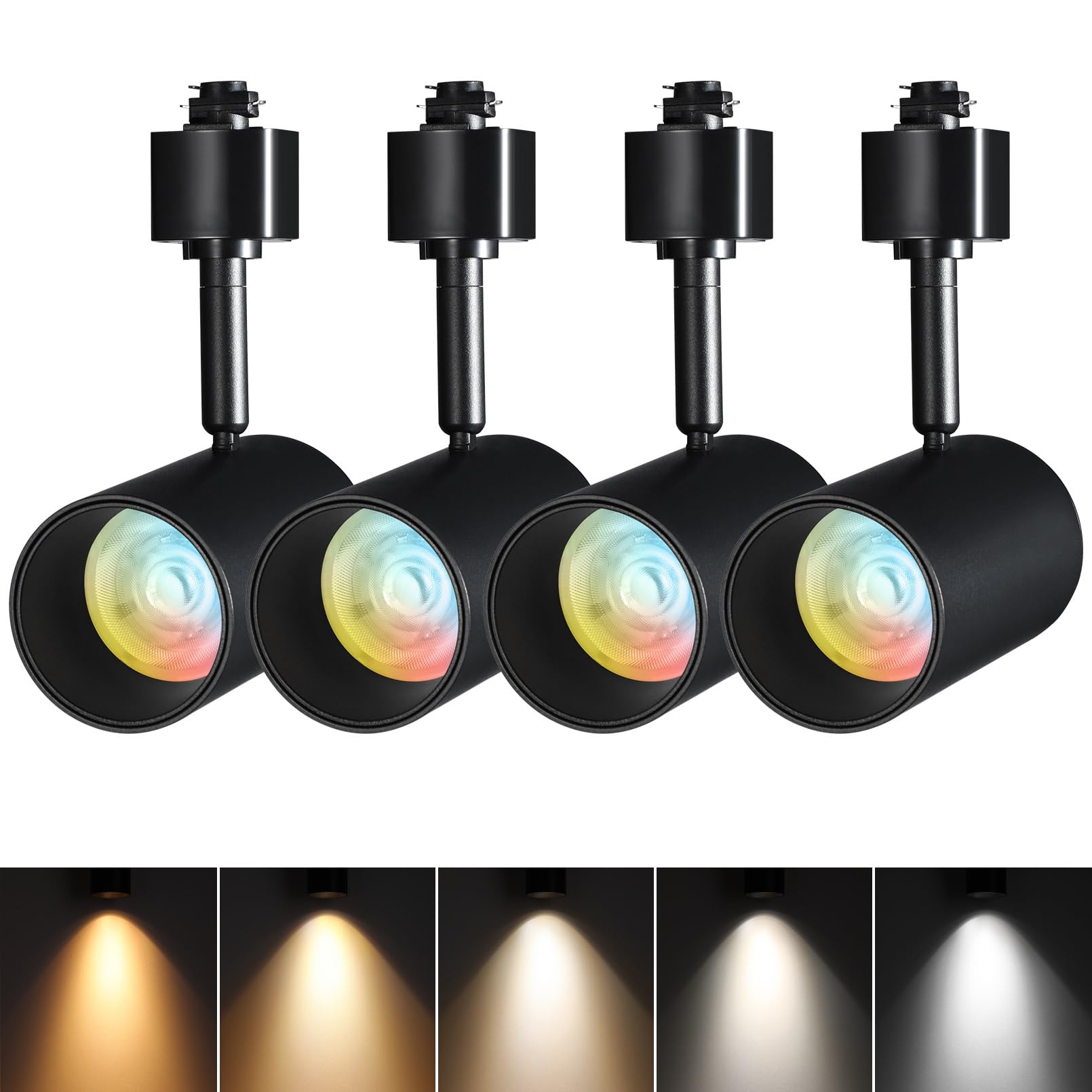 LEONLITE 8.5W LED Track Lighting Heads, H Type Track Light Heads, 45° Dimmable Track Lighting Fixture Ceiling, CRI90 Spotlight Fixture, 2700K/3000K/