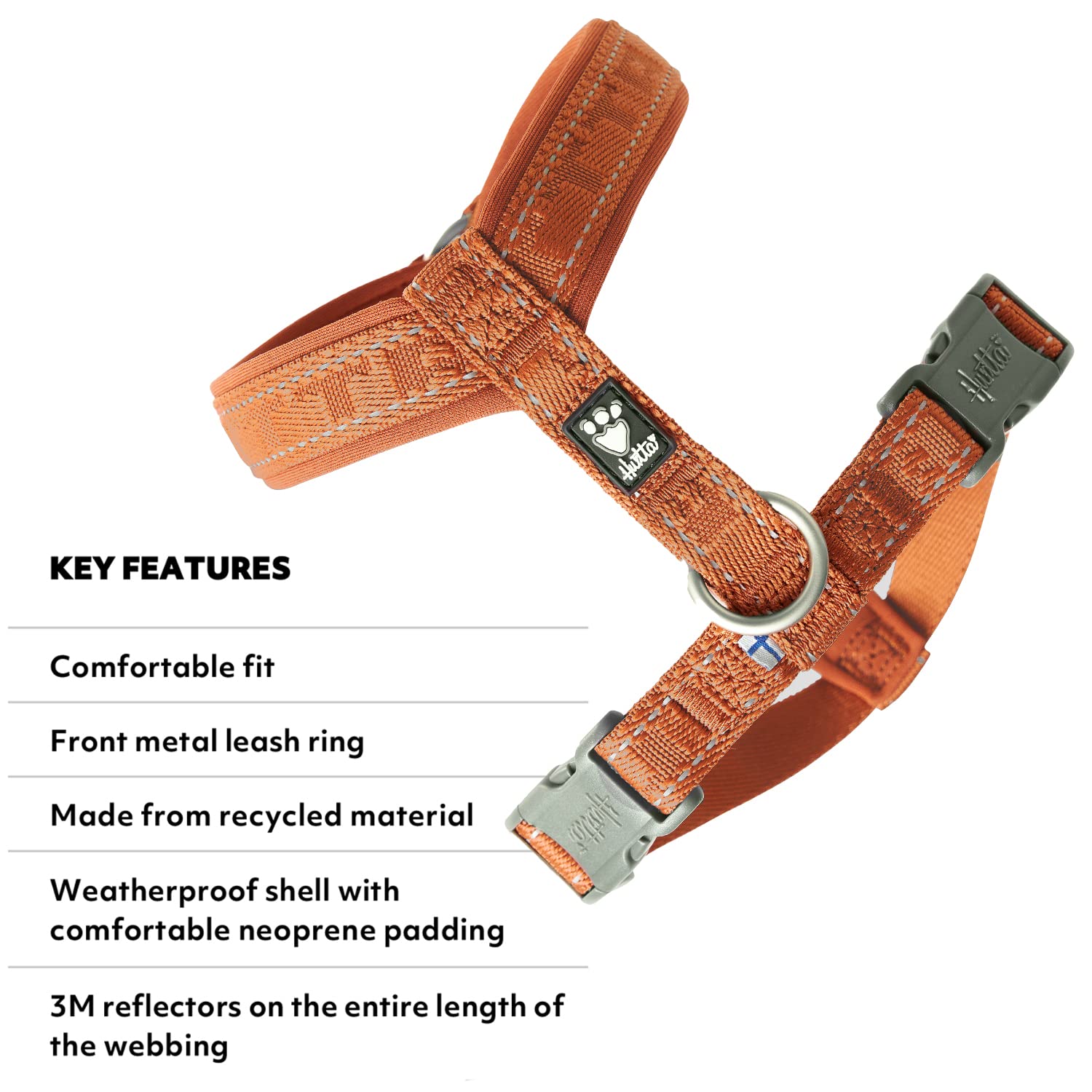 Hurtta Casual Y-Geschirr ECO Komfortables nachhaltiges Hundegeschirr (Cinnamon, 70-80 cm)