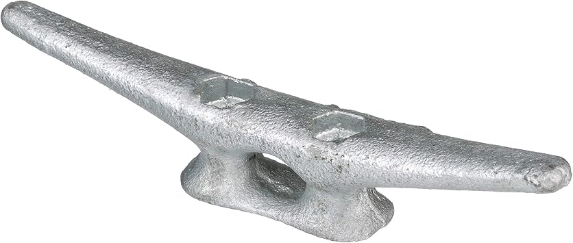 SEACHOICE Open Base Dock Cleat, Galvanized Gray Iron, 6 in. (Pack of 4)