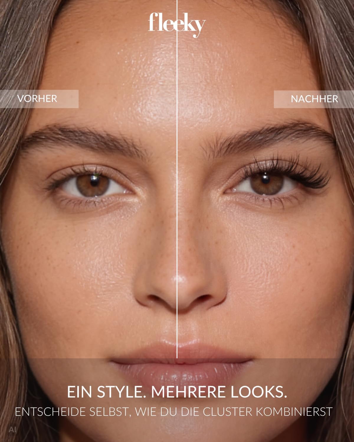 Fleeky Press On Lashes Natural – selbstklebende Wimpern ohne Kleber – Pre Glued Cluster Lashes für natürlichen Look mit bis zu 3 Tage Halt (Meet the Parents)