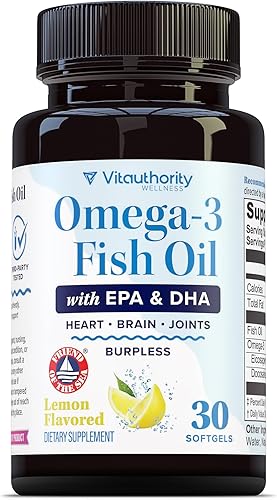 Suplemento de aceite de pescado Omega 3  1,200 mg de ácidos grasos Omega 3 400 mg EPA y 280 mg DHA  Apoyo para la salud cardíaca, cerebral y ocular