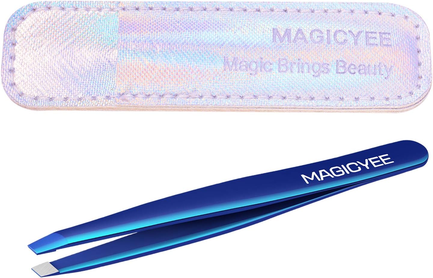 Tweezers for Eyebrows- MagicYee Professional Tweezers For Women Tweezers for Ingrown Hair and Facial Hair Removal, Splinter Brow Remover Tools, Tick Remover Tool Gifts-Blue