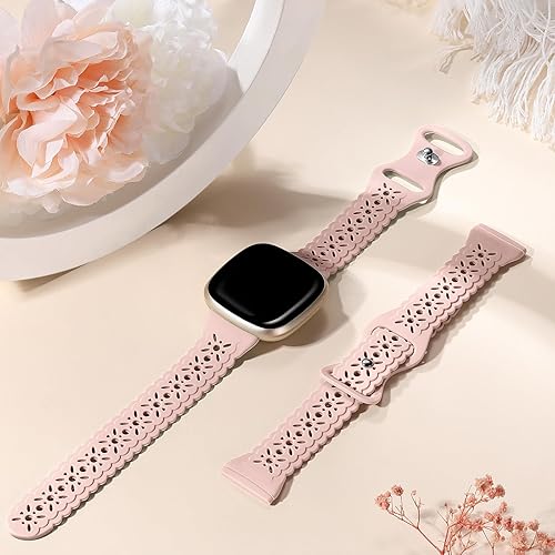 Miniatura 2 de Dirrelo Correa de encaje compatible con Fitbit Versa 3 bandasFitbit SenseFitbit Versa 4 bandas para mujerFitbit Sense 2 bandas, correa deportiva