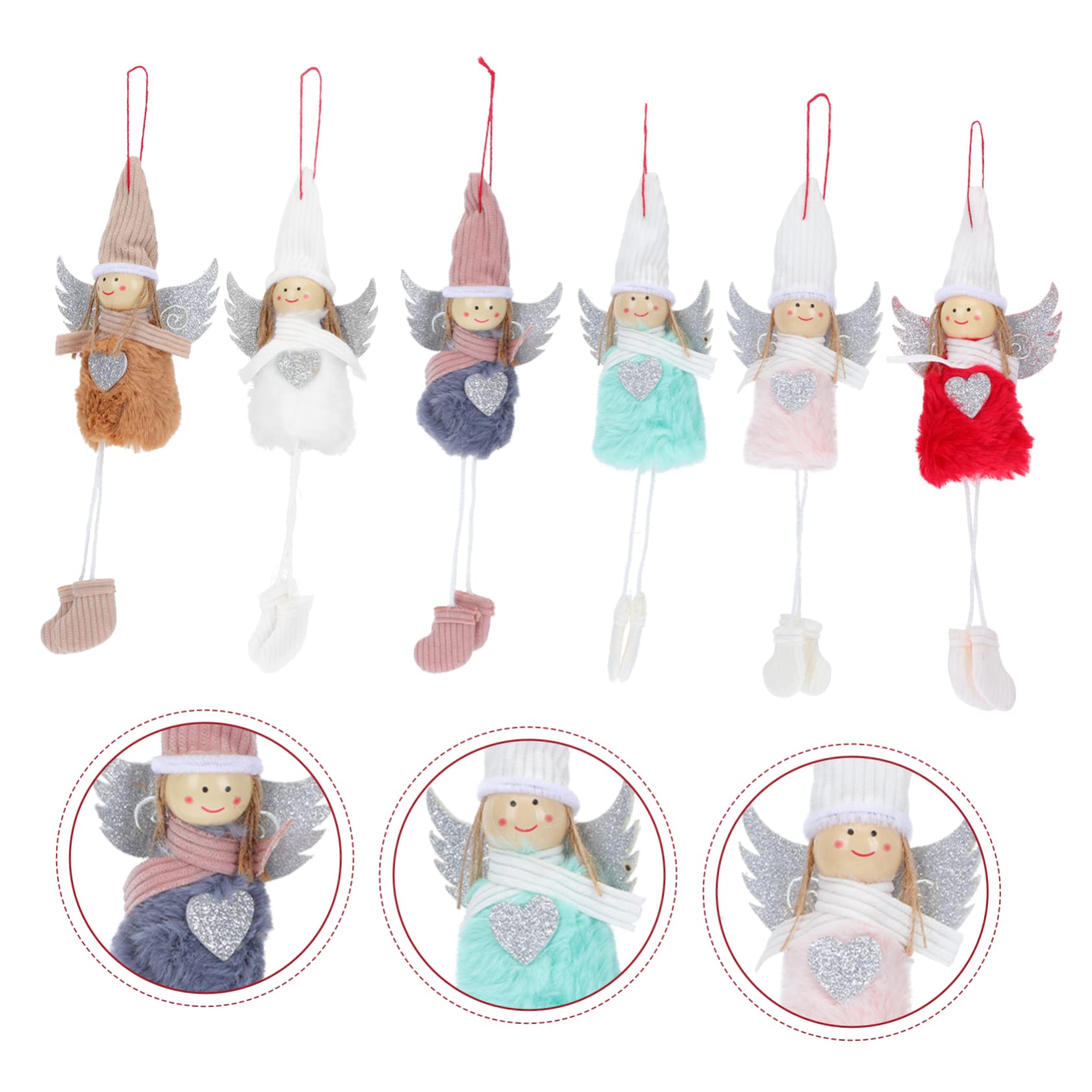 TOPBATHY 3 Juegos Colgante Ángel De Navidad Luces Led para Arbol De Navidad Decoraciones De Fiesta De Hadas Muñecos Navideños Christmas Tree Ángel Muñeca Colgantes Algodón 6 Piezas * 3