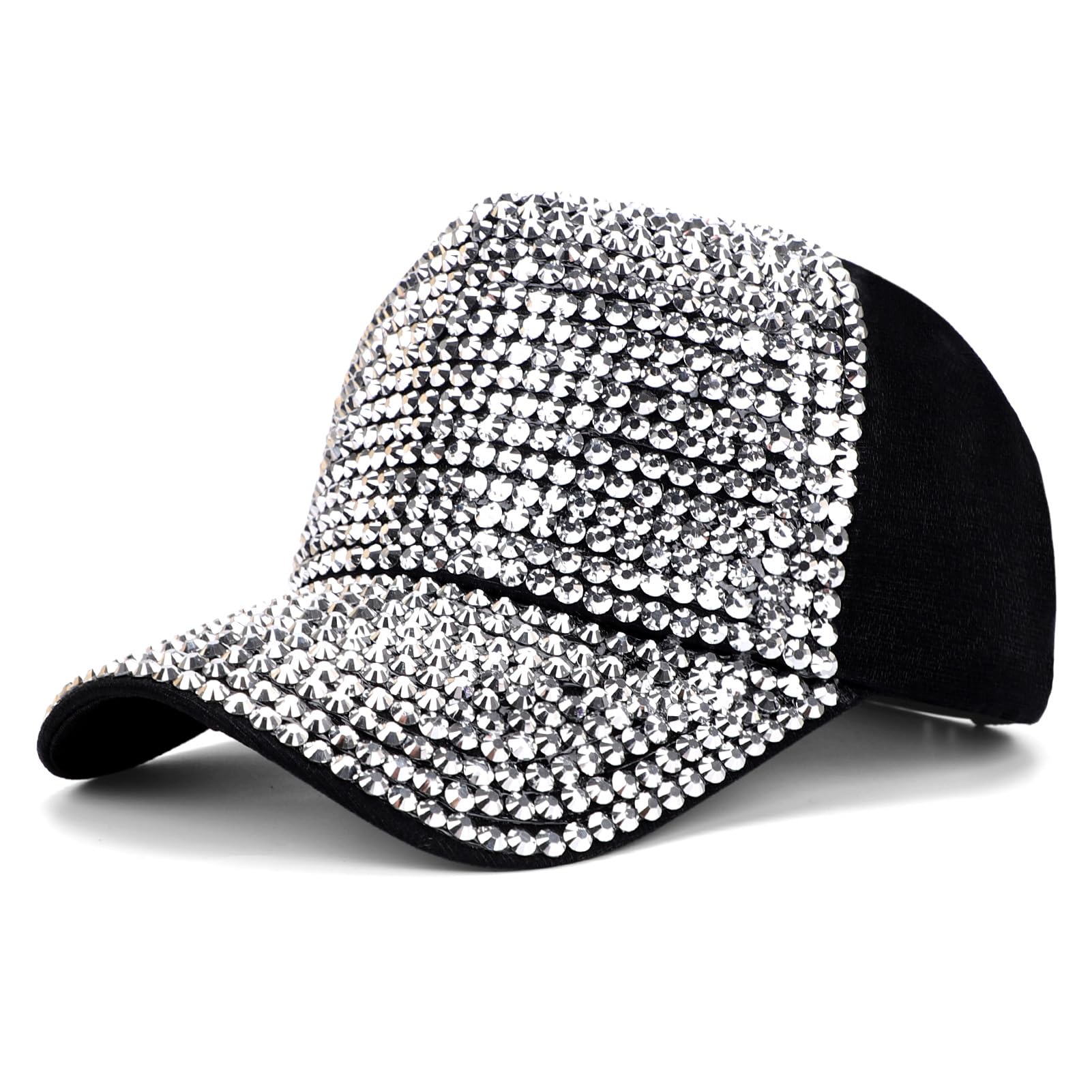 ZtlWomens Studded Rhinestone Baseball Cap Dad Trucker Hat Sparkle Bling Sun Hat