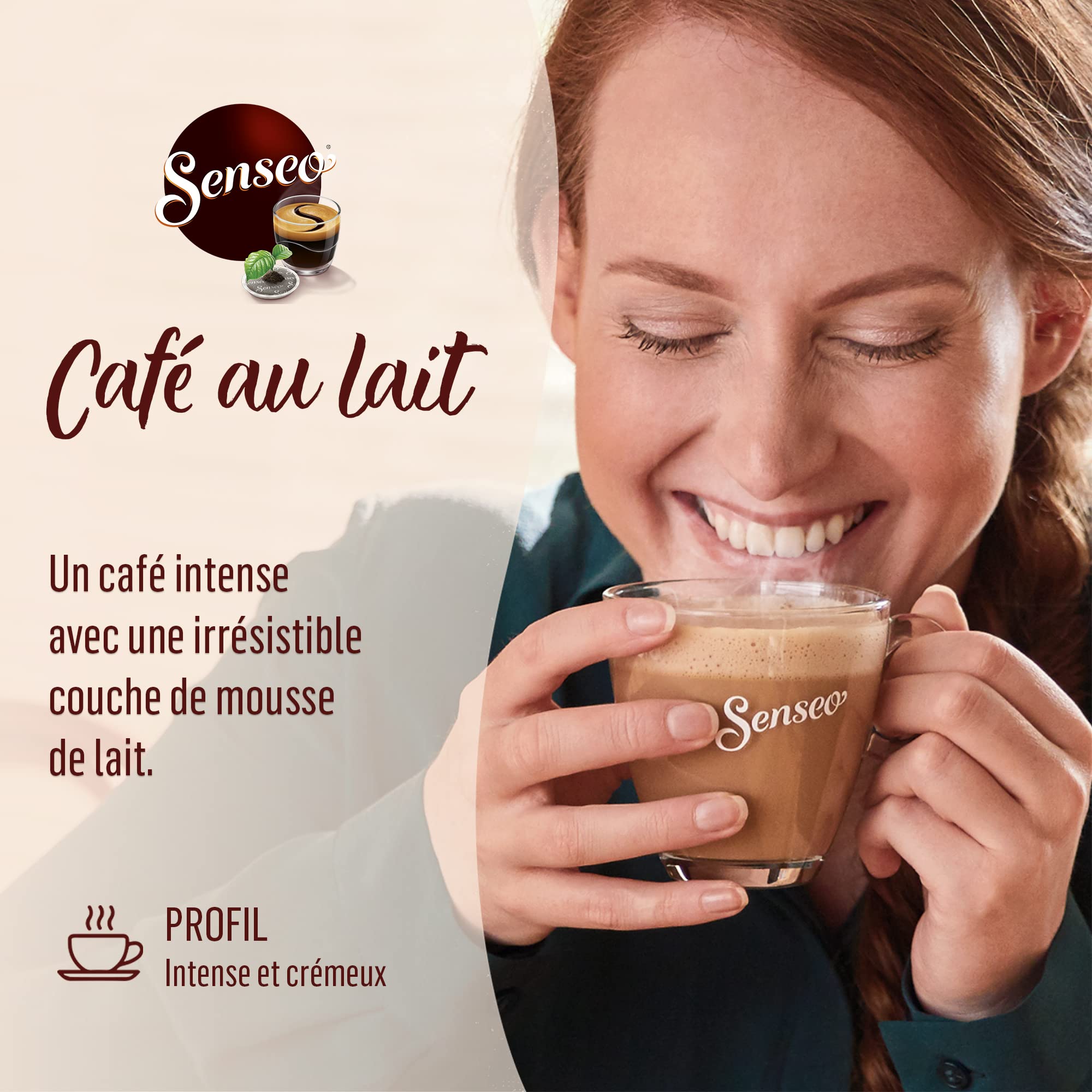 Senseo Café au lait 160 dosettes café | Lot de 10 x 16 dosettes - Intense et crémeux