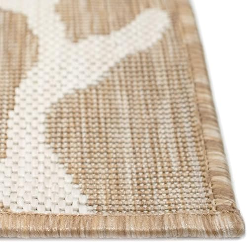 Miniatura 8 de Liora Manne Carmel - Alfombra de área de mezcla sintética para interiores y exteriores, perfil bajo, borde de transición, decoración de océano