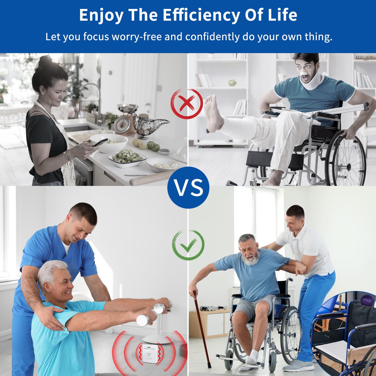 Briidea Alarma inalámbrica de silla para pacientes ancianos con demencia, sensor de prevención de caídas con 3 modos de alarma, almohadilla de PVC impermeable de 10 x 15, rango de 600 pies, soporta