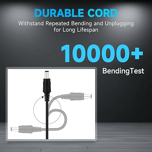 Miniatura 7 de Adaptador de fuente de alimentación de 12 V 2 A con cable de 10 pies de largo para Yamaha PSR YPG YPT DGX DD EZ P Piano digital y serie de teclado