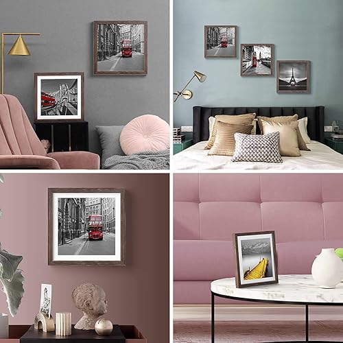 Vista 43 de Portarretratos de 12 x 12 pulgadas, color blanco, hecho de madera maciza, fotos de 10 x 10 u 8 x 8 pulgadas con paspartú o 12 x 12 pulgadas sin