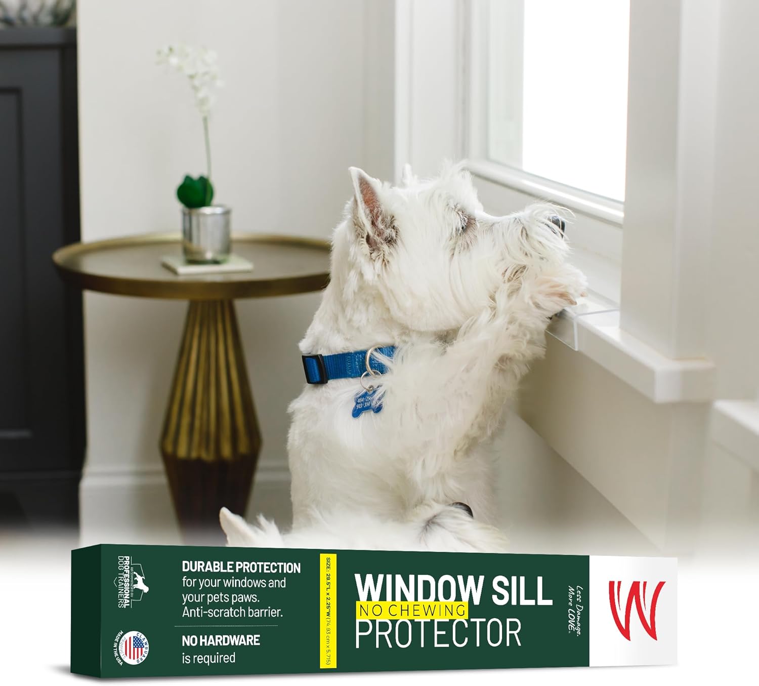 (The product is broken)CLAWGUARD Plexiglass Window Sill Protector – Thick Crystal Clear Window Sill Cover & Extender – Window Ledge Protector for Dogs & Cats (35.5in. x 2.25in.) Window Sill Protector 35.5 in. x 2.25 in.