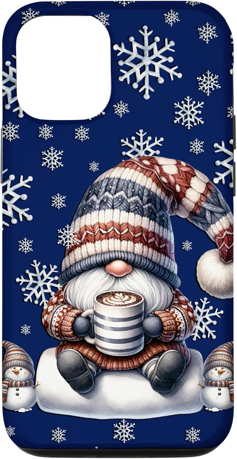 Aesthetic Winter Must Haves With Snowflake Decor Cute Gnome Case for iPhone 12/12 Pro