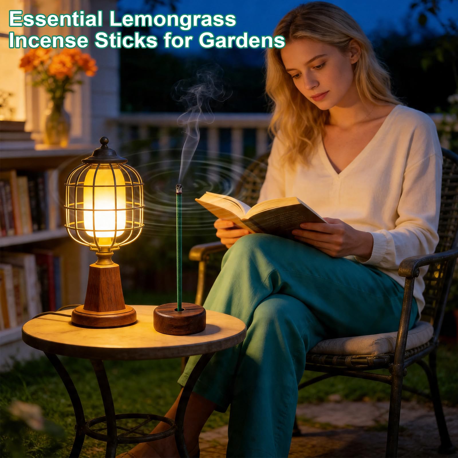 SCENTORINI Citronella kadzidełka, zawiera naturalne cytronella | Olejek eteryczny, kadzidełka do użytku na zewnątrz, do ogrodu, na balkon, taras, 12 sztuk, czas palenia 85 min na sztukę
