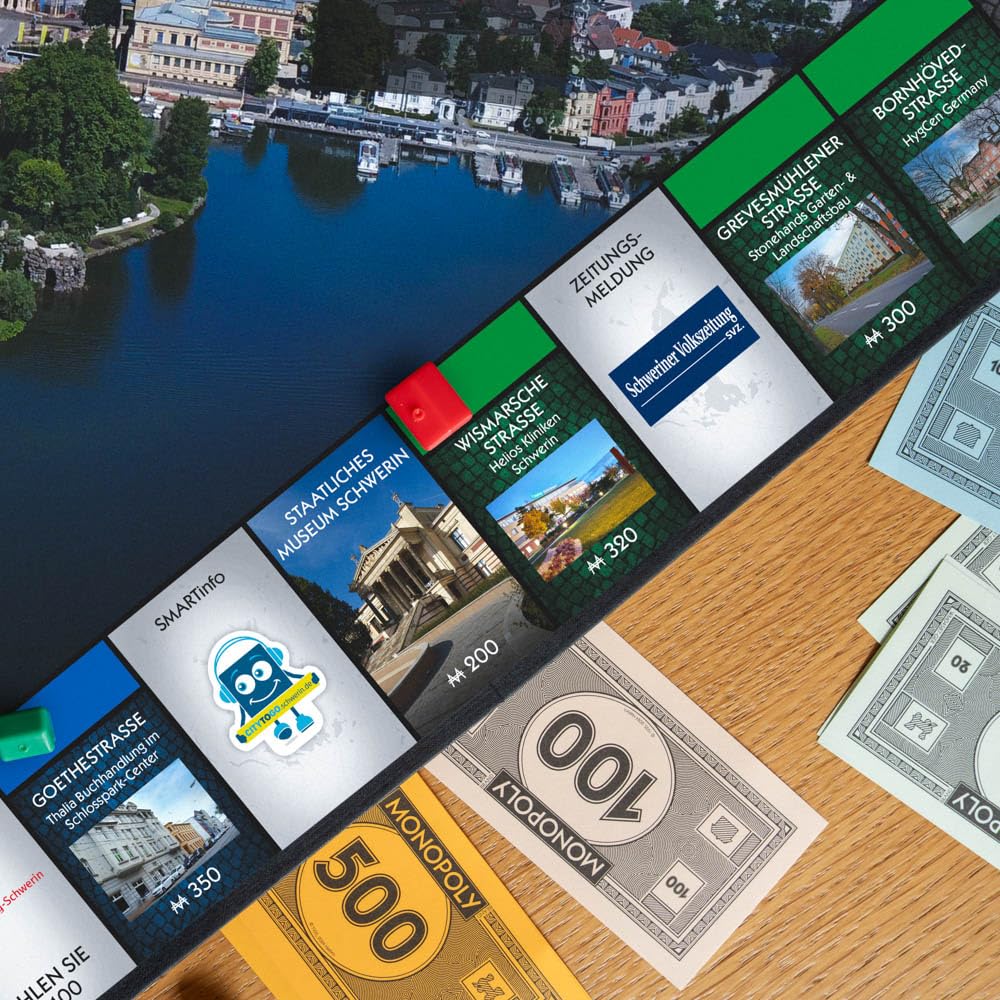 Mononpoly Schwerin Einzelstück – Die offizielle Städte-Edition mit Schloss, Zoo & Co. | Regionales Brettspiel & Geschenkidee für Schwerin-Fans, Familien & Sammler ab 8 Jahren