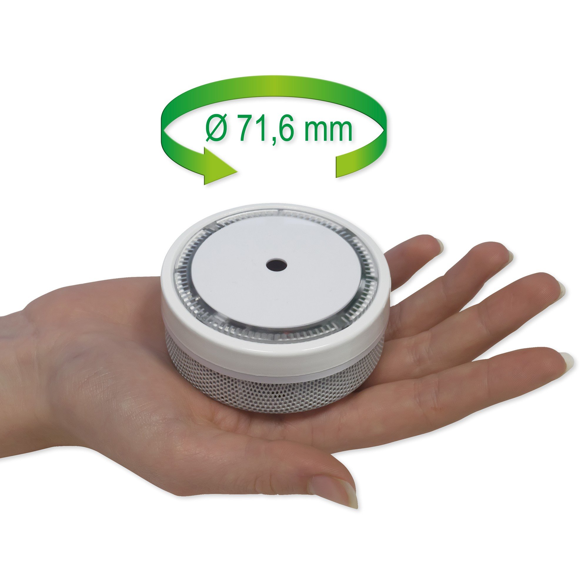 6X Nemaxx M1-Mini czujniki dymu - fotoelektryczne czujniki dymu - z akumulatorem litowym DC3V - DIN EN14604 & VDS - kolor złoty + NX1 Mocowanie łyżwy
