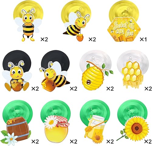 Miniatura 4 de 30 piezas de decoración de remolinos colgantes de abeja, amarillo y negro dulce como puede abeja, fiesta de cumpleaños, techo de aluminio para