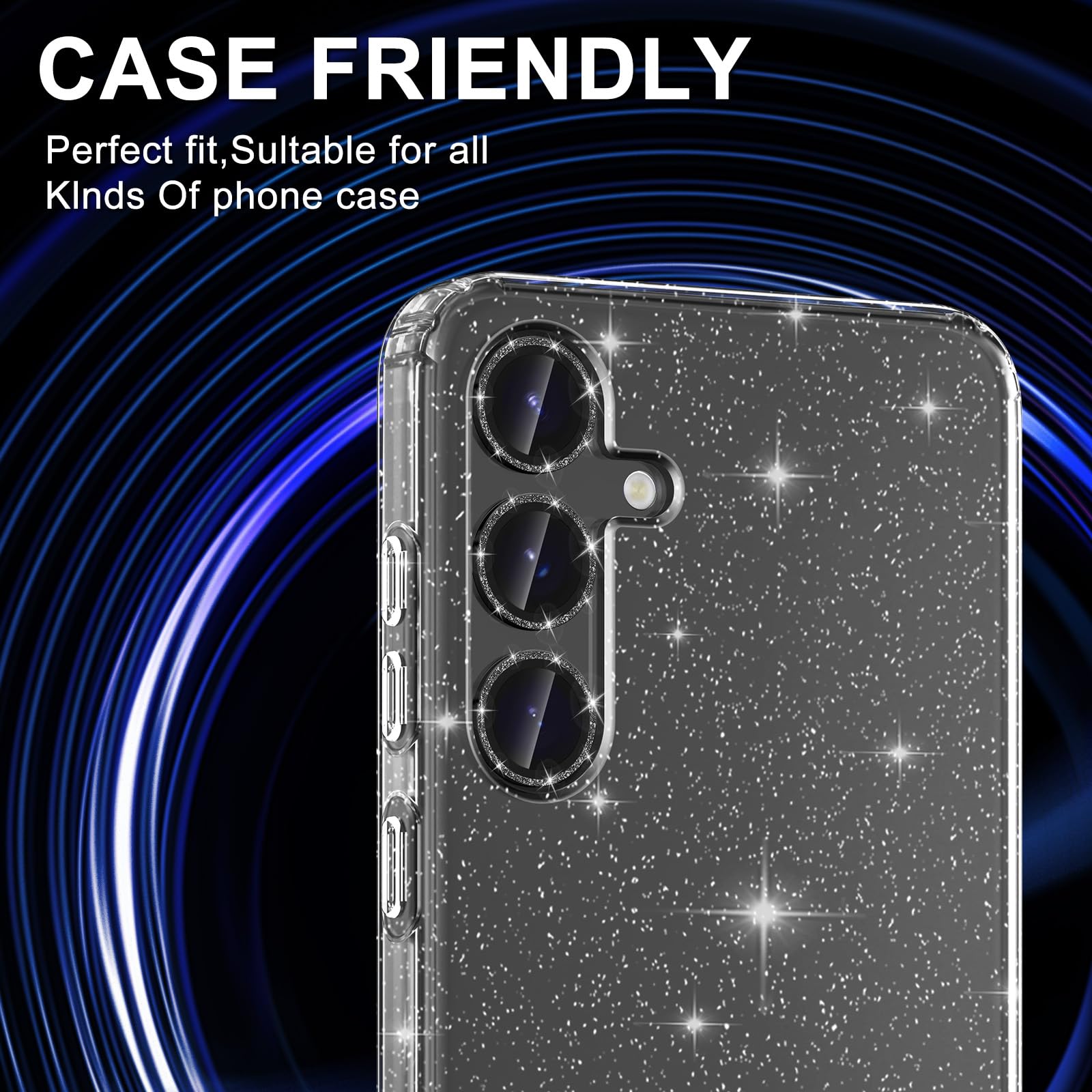 for Samsung Galaxy S26 Ultra Camera Lens Protector, Electroplated Matte Back with 9H Tempered Glass Lens Protector, [Strong Adsorption] [Case-Friendly] Metal Ring HD Clear Lens Cover, Purple: 1 Set-Black Sparkly Samsung Galaxy S25 Plus
