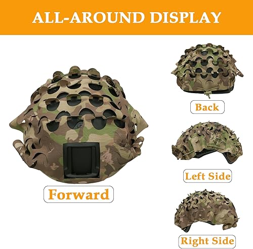 Vista 35 de LOOGU Funda táctica para casco, malla transpirable, camuflaje camuflaje casco cubierta ideal para combate táctico militar LOOGU SPRETTA.C MT frondoso