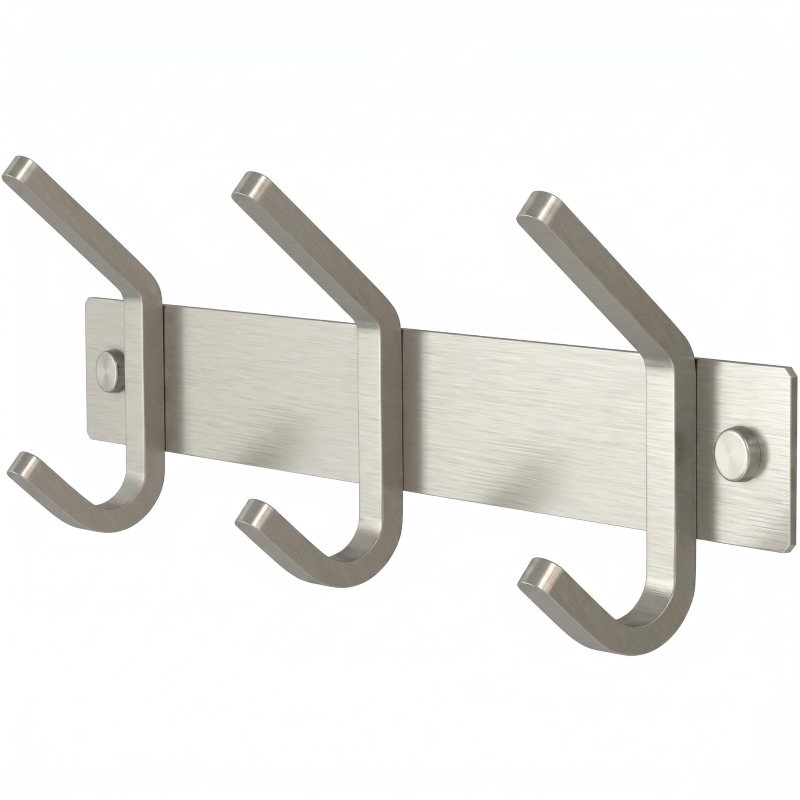 SAYONEYES Coat Rack Wall Mounted with 3 Coat Hooks for Hanging – 9 Inch Heavy Duty SUS304 Stainless Steel Brushed Finish Waterproof – Wall Hook Rack for Bathroom Kitchen Entryway (Silver)