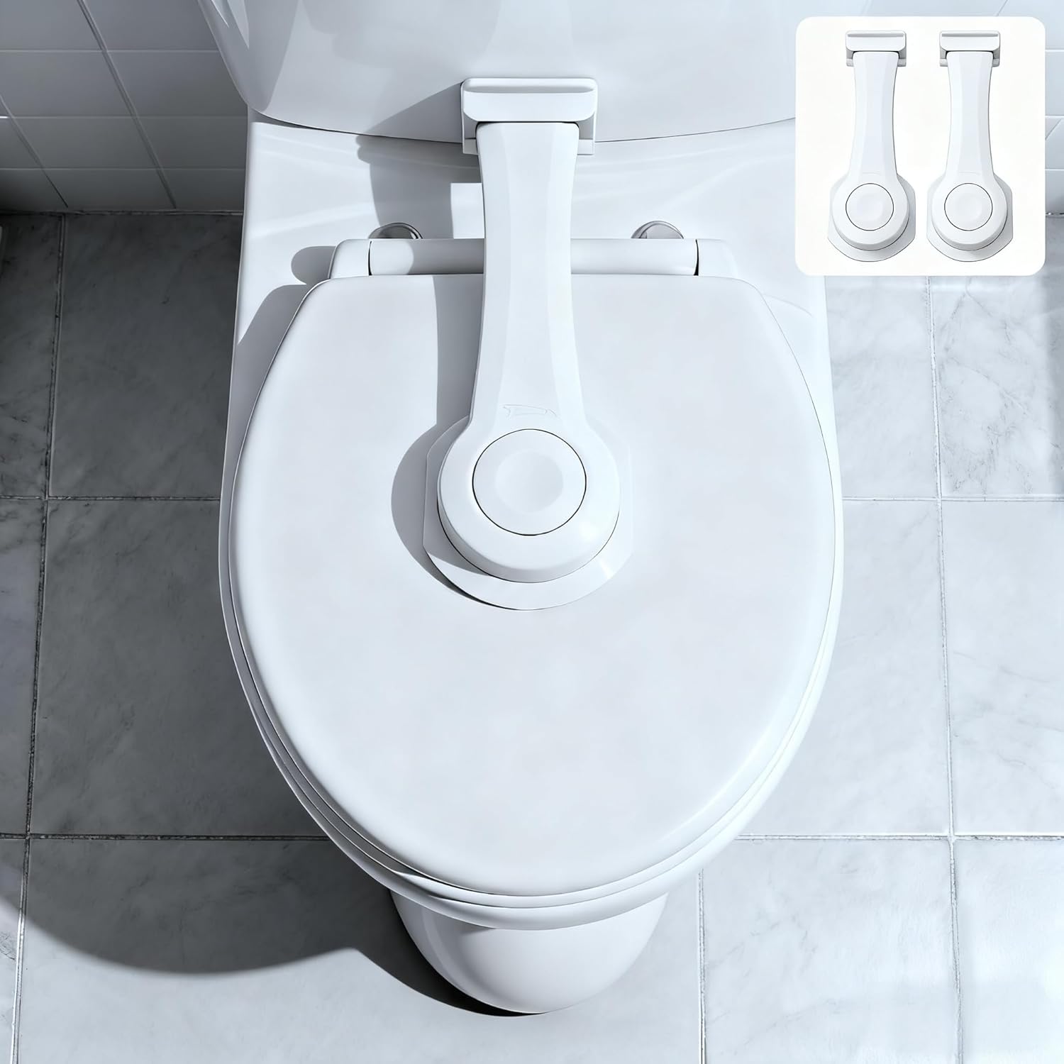 2-Pack Toilet Locks Baby Proof – Toilet Seat Locks for Toddlers, Strong 3M Adhesive, Easy One-Hand Operation, Child Safety, Fits Most Toilets