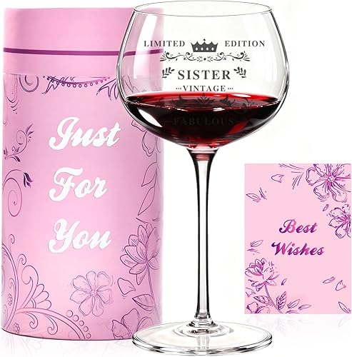 Miniatura 14 de Regalos de cumpleaños para madre, copas de vino grabadas vintage MOTHER de 14 onzas, regalos para mujeres, mamá, mamá, regalo único de hija e hijo,