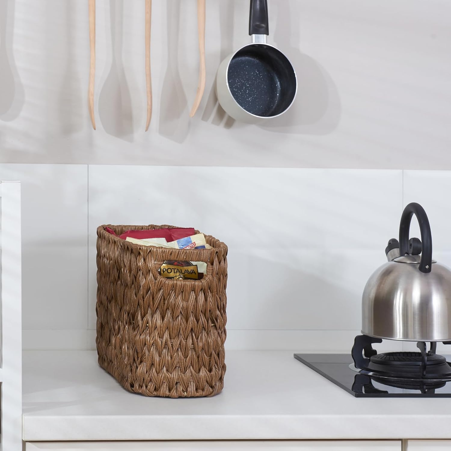 Toilet Paper Storage, Waterproof & Freestanding Toilet Paper Basket for Bathroom Storage 6 Rolls, Brown - Image 7