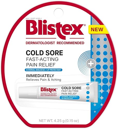 Blistex Fórmula de lidocaína de acción rápida para aliviar el dolor de herpes labial, fórmula de lidocaína de máxima fuerza, crema para aliviar los