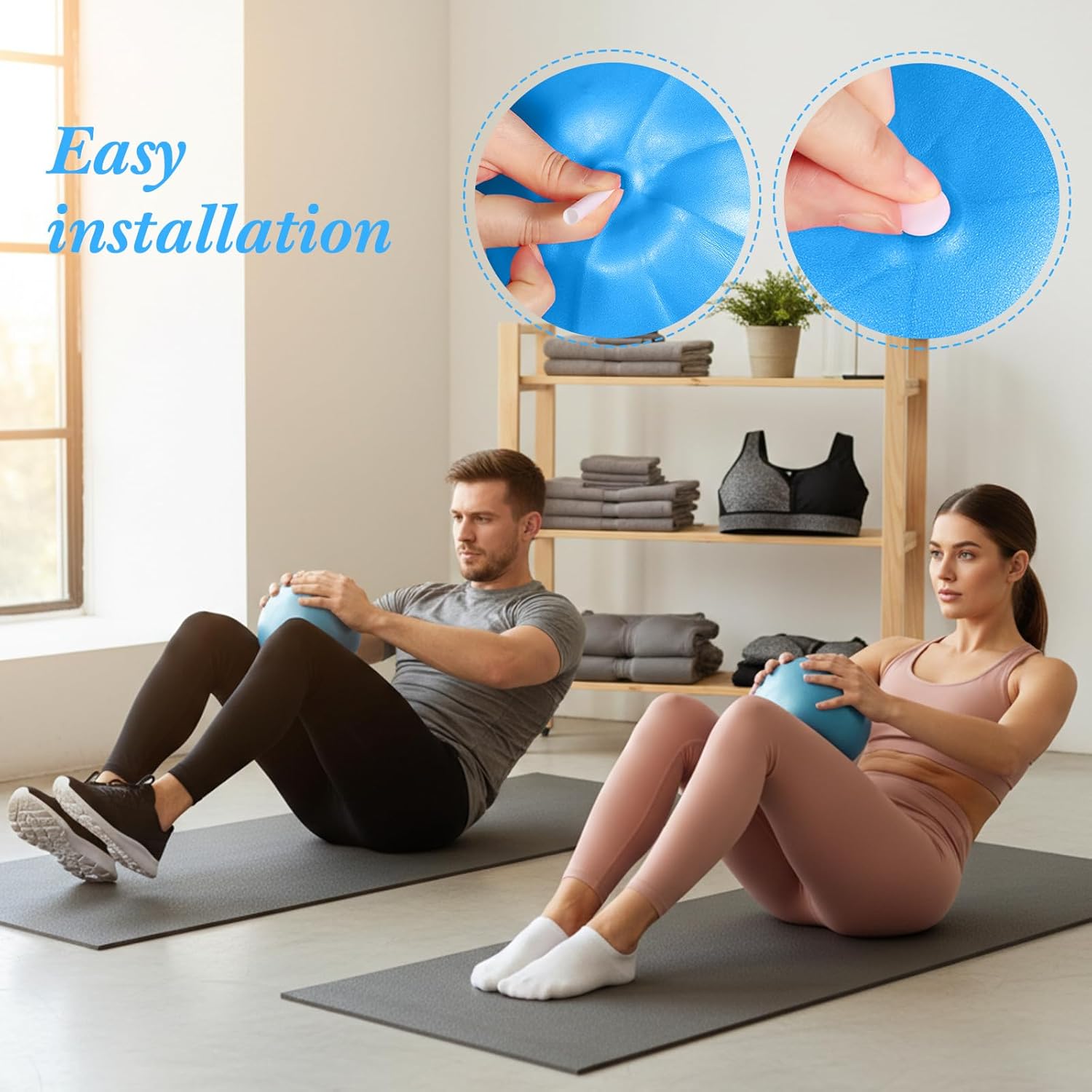 Aoriher 10 Pcs Small Exercise Pilates Ball Bulk 9 Inch Mini Yoga Balls Anti Burst and Slip for Stability Fitness Physical Therapy Stretching & Core Workout at Home Gym Office Class