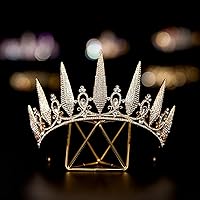 Vista 38 de SWEETV Tiaras y coronas para mujer, tiara de boda de cristal para novia, corona plateada de metal, accesorios de fiesta de disfraces