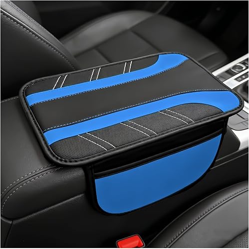 Rdxcv Car Center Console Cover, Leather Auto Arm Rest Protector Cushion with 2 S