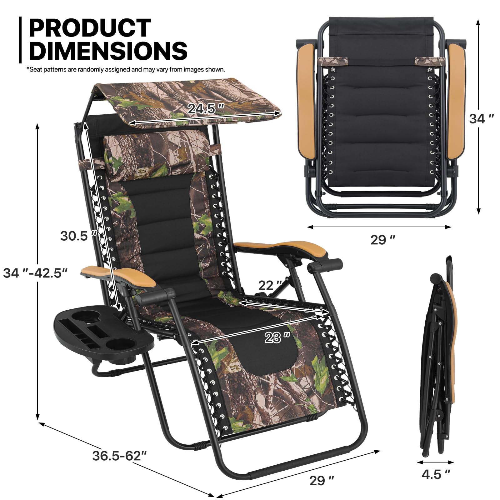 Camping Chair With Canopy Outdoor Chairs MoNiBloom 29-Inch Oversized Zero Gravity Chairs Set Of 2, Patio Anti Gravity Recliner With Canopy Shade, XL Foldable Outdoor Lounger With Cup Holder Tray And Footrest Camping Chair With Canopy Outdoor Chairs MoNiBloom 29-Inch Oversized Zero Gravity Chairs Set Of 2, Patio Anti Gravity Recliner With Canopy Shade, XL Foldable Outdoor Lounger With Cup Holder Tray And Footrest