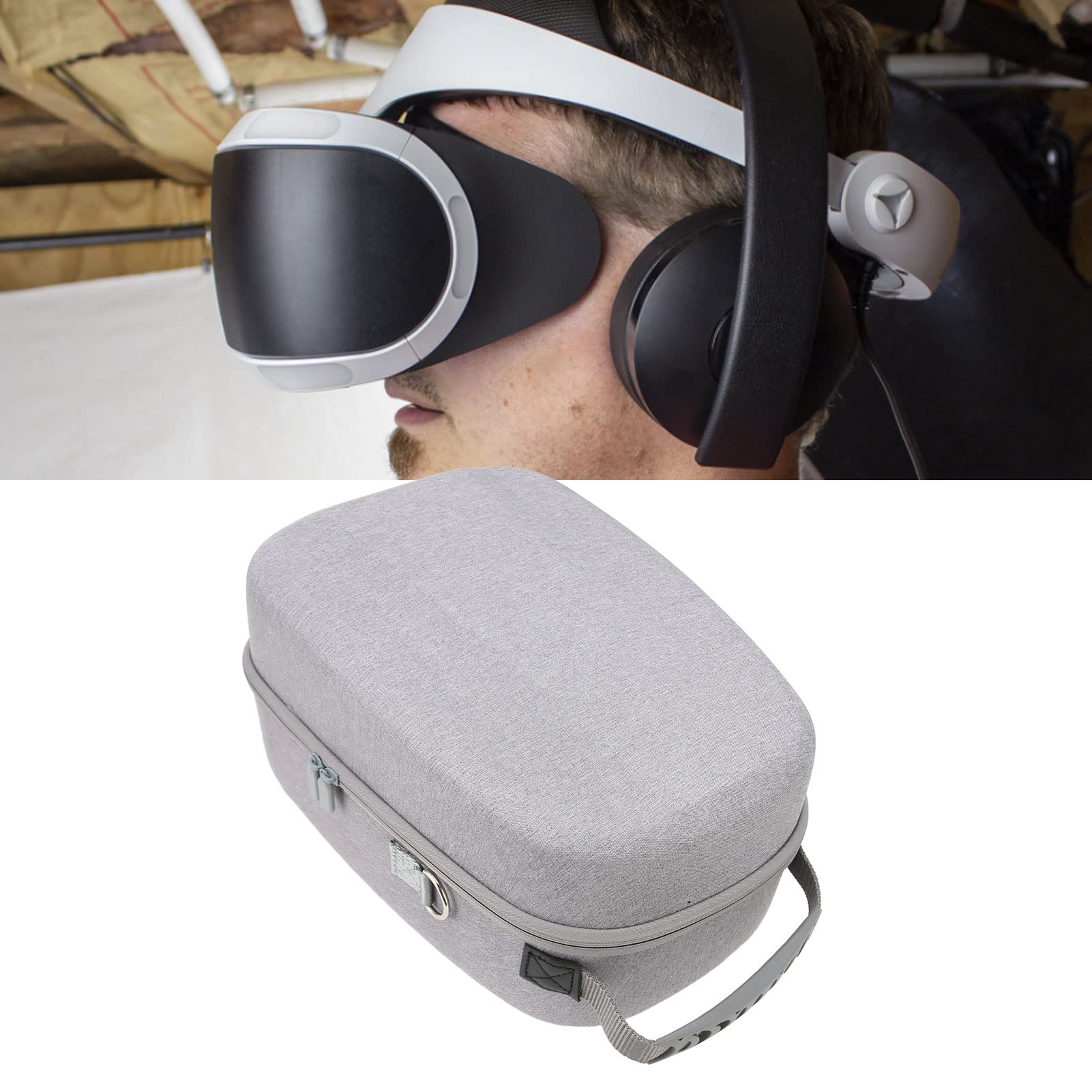Bolsa de Almacenamiento de Viaje para PS5, Bolsa de Estuche Rígido Portátil Duradero EVA, Estuche VR de Gran Capacidad para PS5 VR2 (Gris)