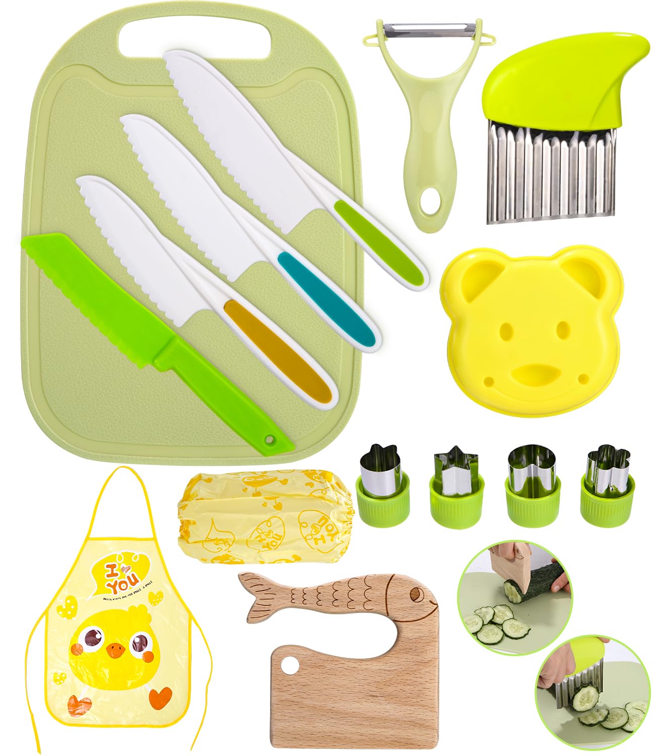 Kit 13 Pièces Couteau Enfant - La Cuisine En Toute Sécurité, couteaux pour enfan