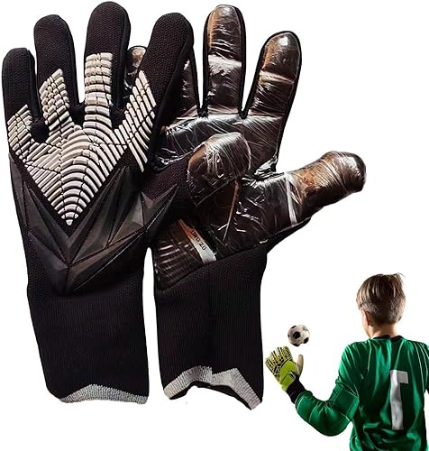 Miniatura 8 de Guantes de portero para niños, guantes de portero de fútbol para niños y jóvenes, con material de látex antideslizante y resistente al desgaste para