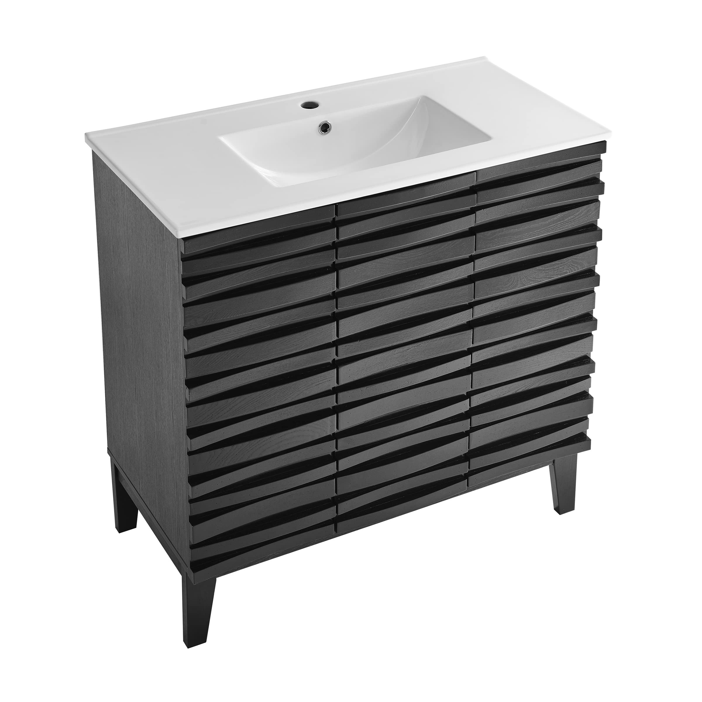 Swiss Madison Cascade 36" Bathroom Vanity in Black