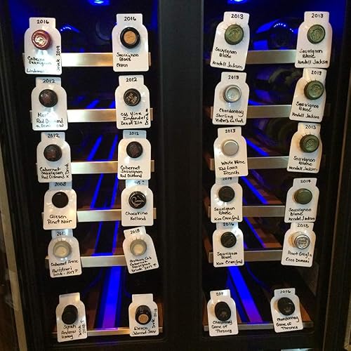 Miniatura 6 de Hipiwe Etiquetas para botellas de vino reutilizables para botellas, etiquetas reutilizables para botellas de vino de doble cara (paquete de 200)