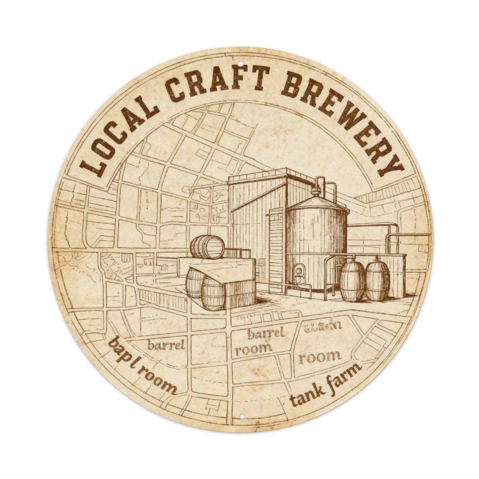 Local Craft Brewery Metal Tin Sign Plaque