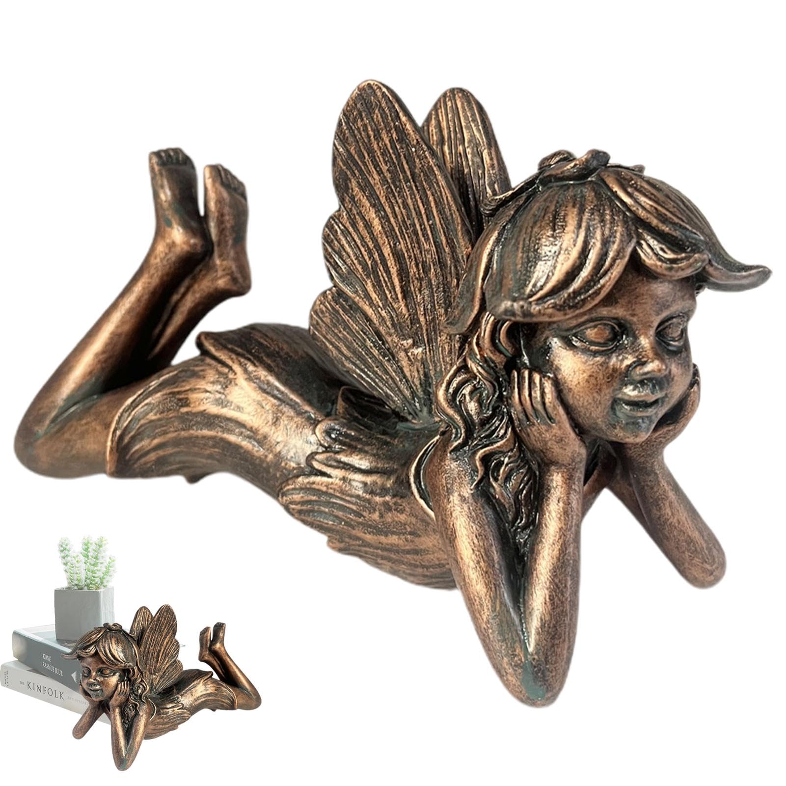 Statue d'ange résistante aux intempéries et féerique pour votre jardin