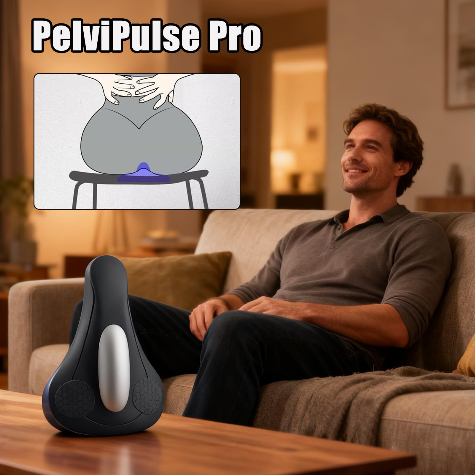Massaggiatore per Esercizi del Pavimento Pelvico per Uomini - USB-C Ricaricabile Fitness Per Uomini Con 4 Modalità Vibrazione | Allenatore Muscoli Pelvici | Per Casa Palestra Ufficio Viaggio Allenamen