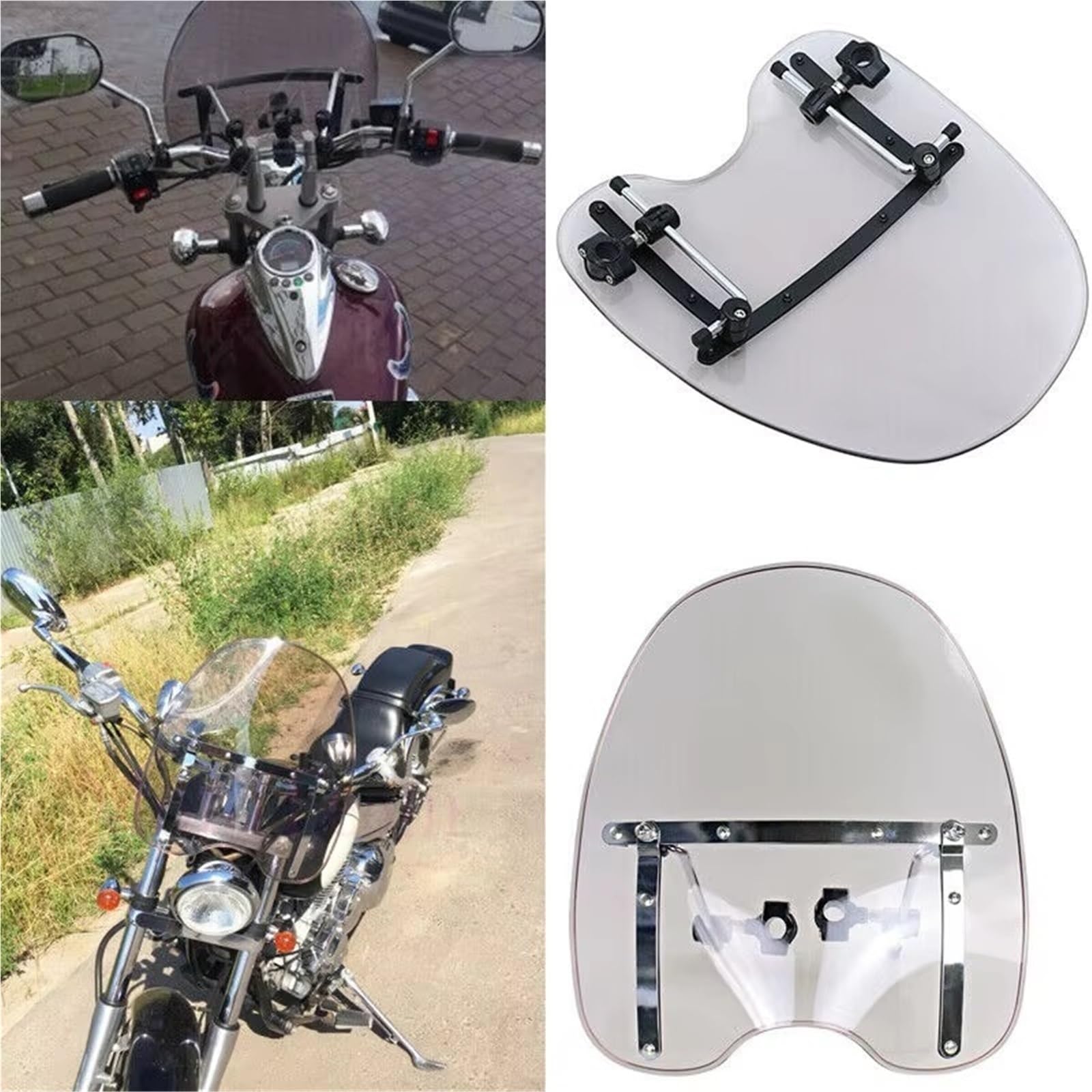 Motocicleta Deflector para Cruisers para Standards 1981-2015 Deflector De Parabrisas De Motocicleta Parabrisas De Humo