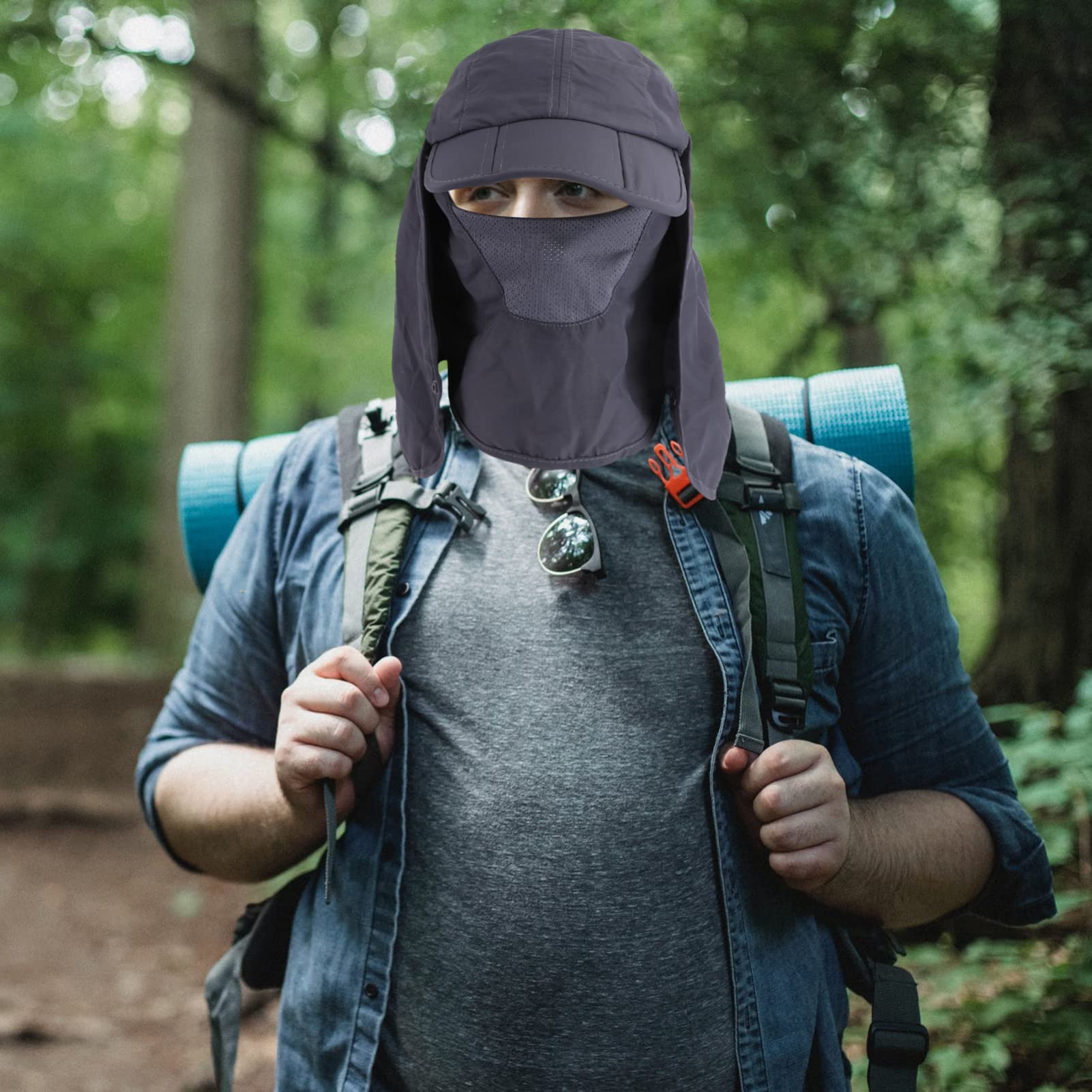 VALICLUD Gesichtsschutzmaske Zum Angeln Sonnenhut Mit Solarventilator Hüte Mit Sonnenblende Schutzhelm Sonnenschutz Visier Sonnenhüte Für Frauen Uv-Schutz Sonnenhut Damen Kappen Dark Grey